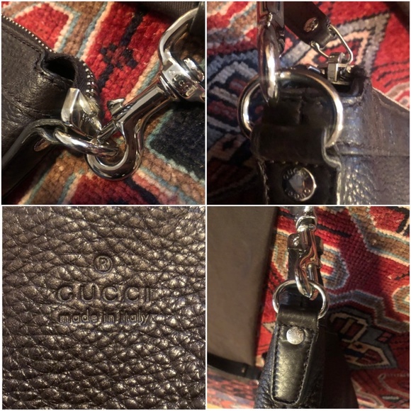 GUCCI Unisex Brown Pebble Leather Crossbody 100% Authentic - Picture 4 of 16